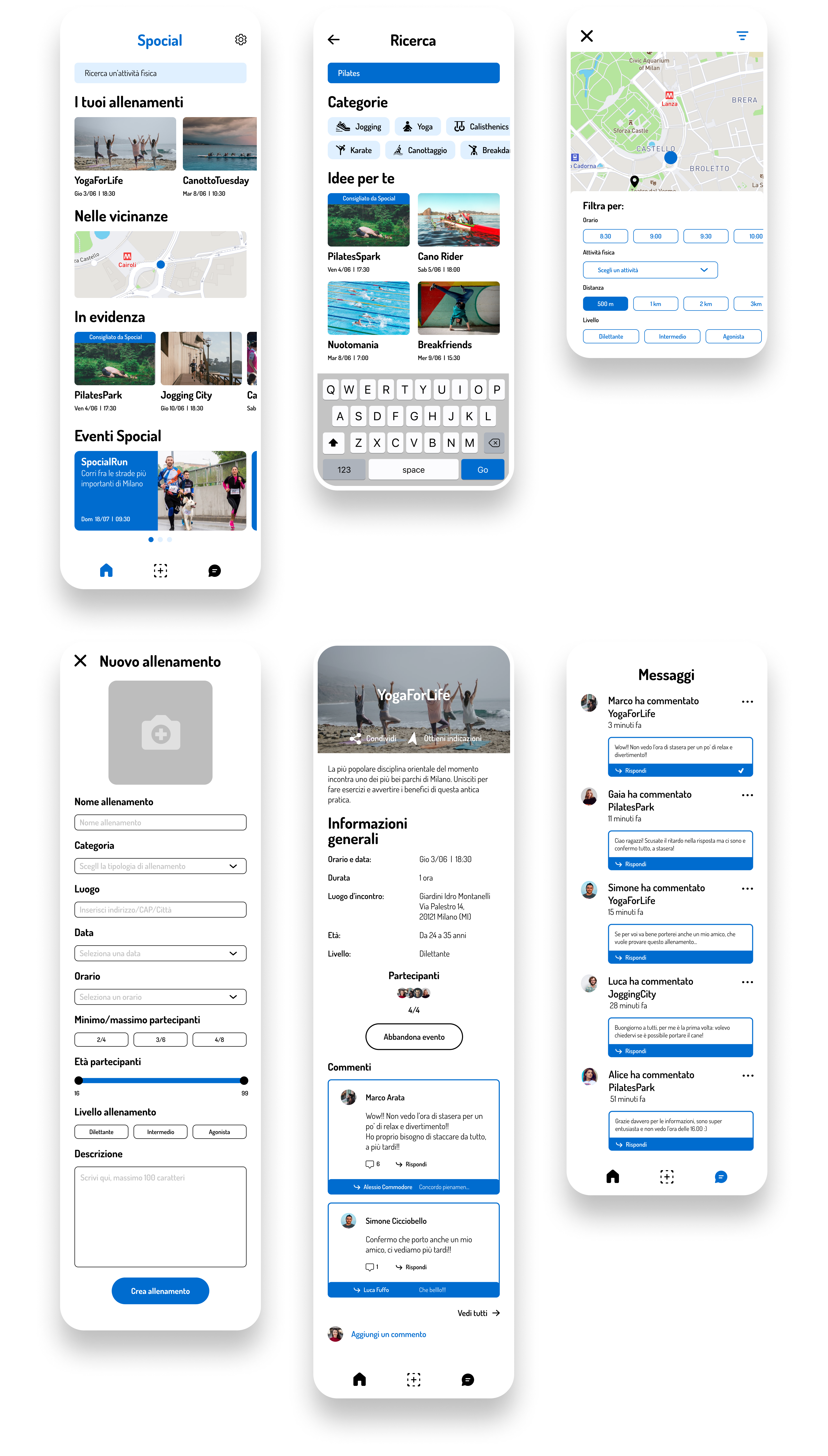 Spocial app Mockup