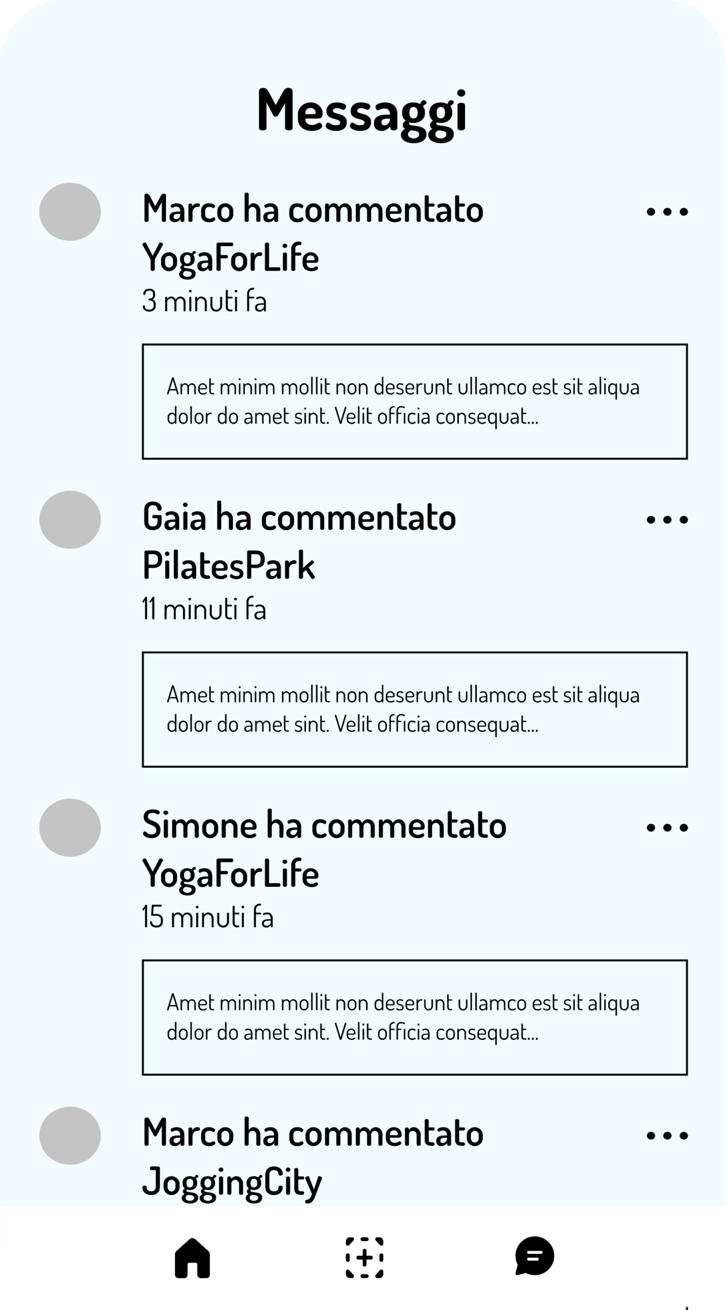 Spocial app Wireframe Chat